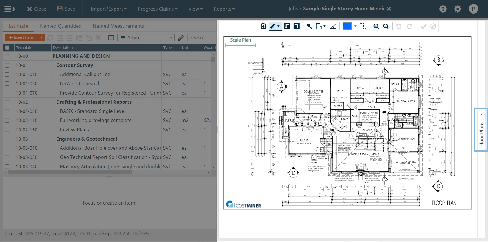 CostMiner product interface