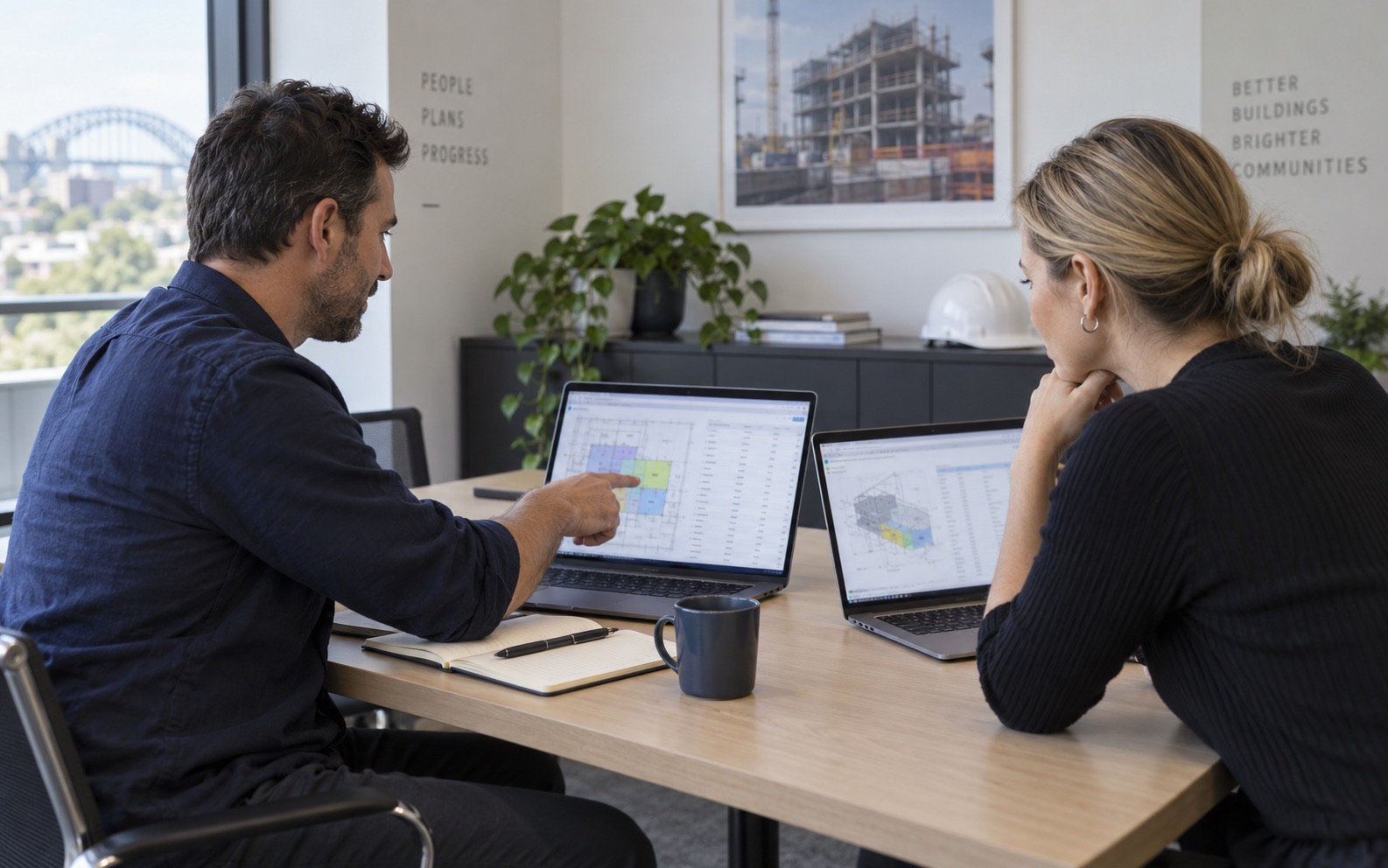 Advisor and client comparing digital estimating workflows